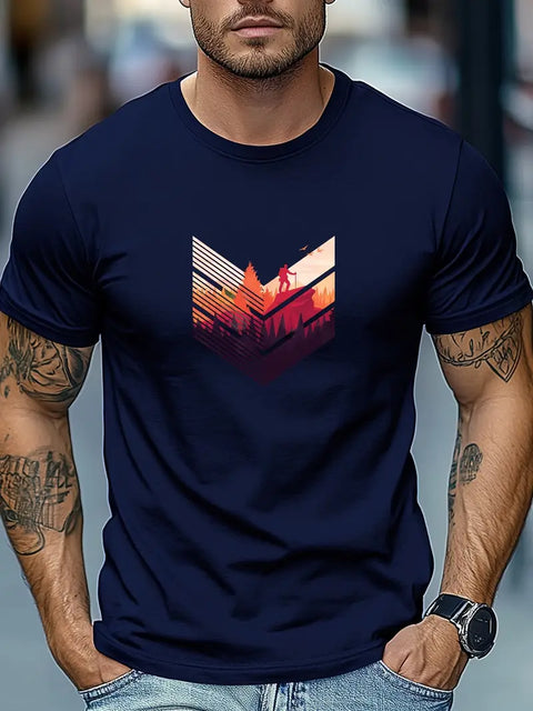 Maynard - Herren Casual Rundhals-Shirt