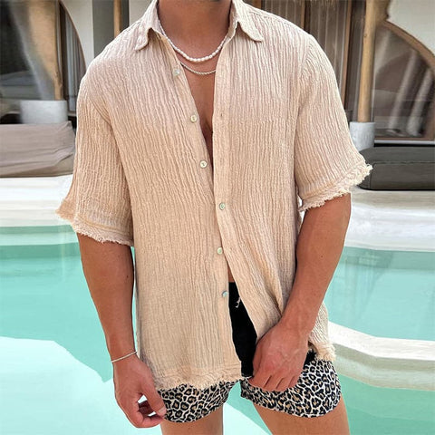 Rodrick - Herrenhemd aus Baumwolle mit kurzen Ärmeln