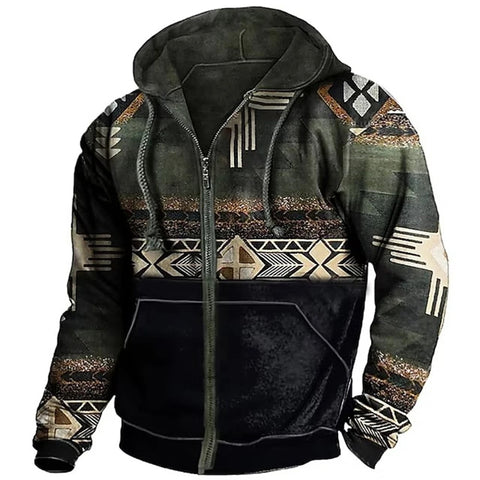 Robert - Ethnisch bedruckte Kapuzenjacke