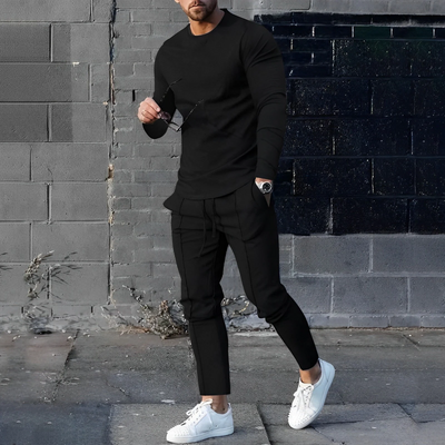 Eliezer - Stilvolles Set aus Strickpullover mit langen Ärmeln und Hose für Herren
