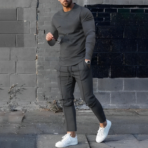Eliezer - Stilvolles Set aus Strickpullover mit langen Ärmeln und Hose für Herren