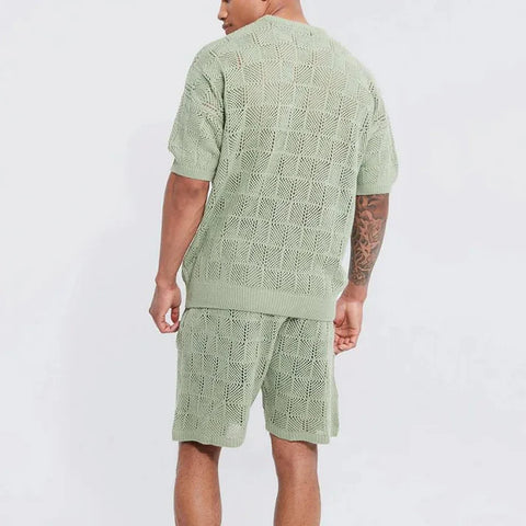 Quentin - Herren-Set aus Rundhalshemd und Shorts