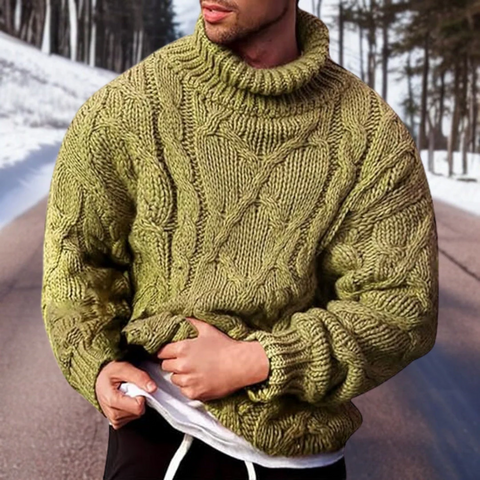 Martino - Stilvoller, übergroßer, warmer Pullover mit Zopfmuster für Herren