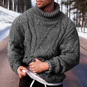 Martino - Stilvoller, übergroßer, warmer Pullover mit Zopfmuster für Herren