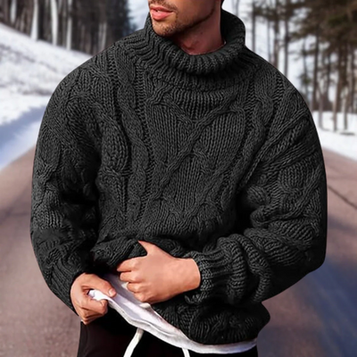 Martino - Stilvoller, übergroßer, warmer Pullover mit Zopfmuster für Herren