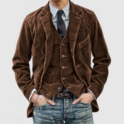Ismael - Elegantes Set aus Cordweste und Blazer für Herren
