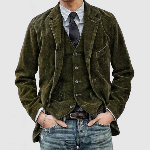 Ismael - Elegantes Set aus Cordweste und Blazer für Herren