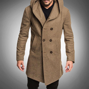 Dante - Lässiger, vielseitiger, doppelreihiger Trenchcoat mit Kapuze für Herren