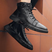 Hardy - Schwarzer lässiger vielseitiger Echtleder-Stiefel