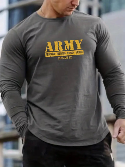 Adam - Print Herren Casual Comfy Langarm T-Shirt