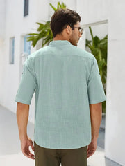 Rubin - Lässiges bequemes Kurzarmhemd aus Baumwolle