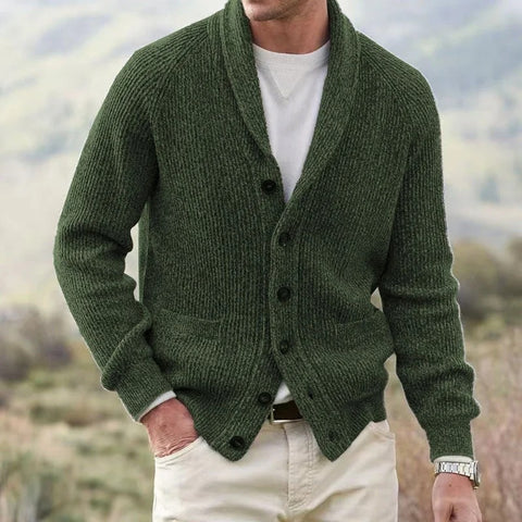 Rolando - Lässige, locker gestrickte Strickjacke mit Knöpfen für Herren