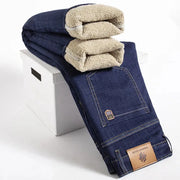Bernard - Gerade geschnittene Winterhose aus Lammfell-Denim