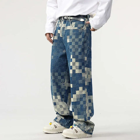 Saul - Karierte Jeans im Schachbrettmuster