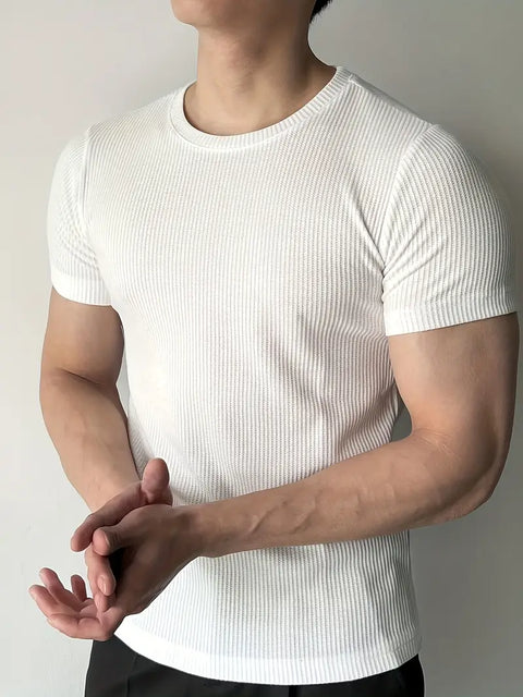 Leonard - Rundhals-Slim-Fit-Hemd für Herren