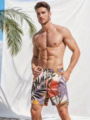 Jasper - Badeshorts mit Blatt-Print
