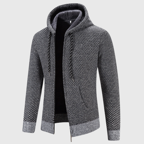 Maverick - Klassische Strickjacke mit Kapuze für Herren