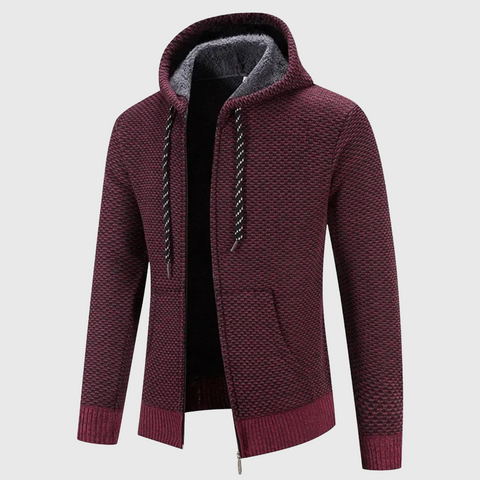 Maverick - Klassische Strickjacke mit Kapuze für Herren