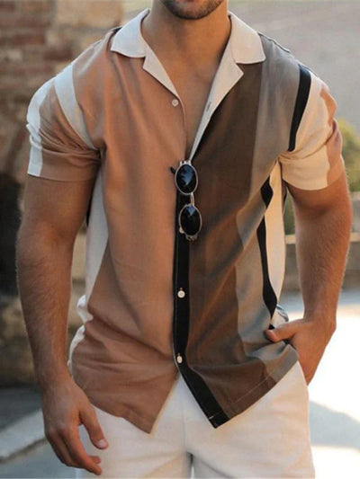 Garrett - Gestreiftes Kurzarmhemd