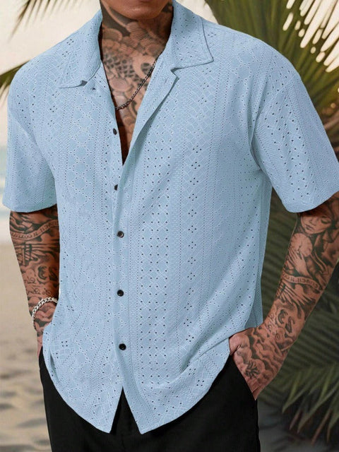 Franklin - Lässiges Jacquard-Polohemd mit Knöpfen für Herren