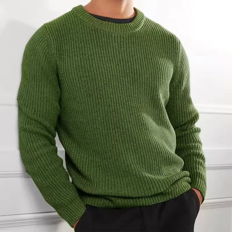Niko - Lässiger Strickpullover mit Rundhalsausschnitt und Rippstrick für Herren