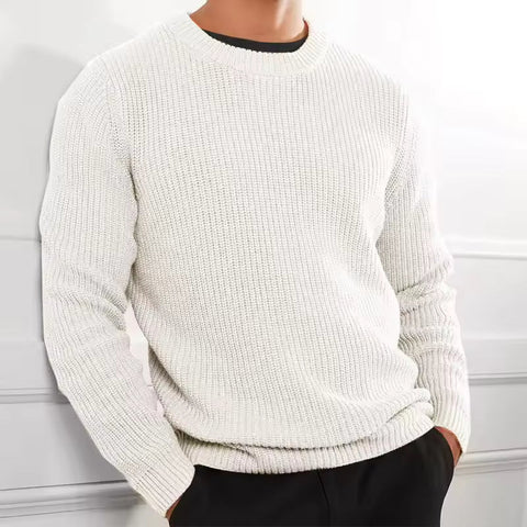 Niko - Lässiger Strickpullover mit Rundhalsausschnitt und Rippstrick für Herren