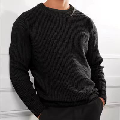 Niko - Lässiger Strickpullover mit Rundhalsausschnitt und Rippstrick für Herren