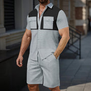 Charlie - Lässiges, stilvolles Polohemd mit Knöpfen und Shorts im Set für Herren