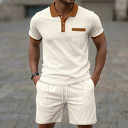 Alexis - Stilvolles Slim-Fit-Polohemd und Shorts im Set für Herren
