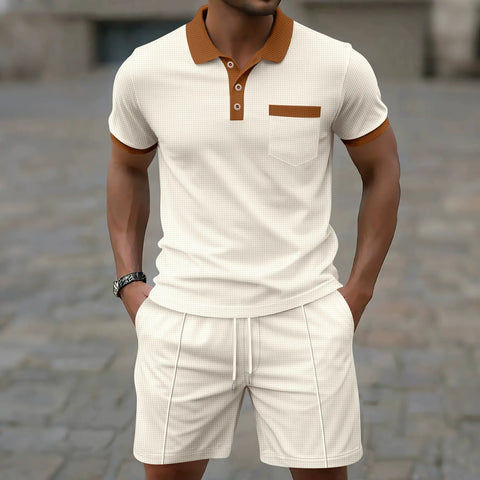 Alexis - Stilvolles Slim-Fit-Polohemd und Shorts im Set für Herren