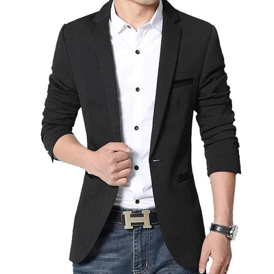 Diego - Eleganter, schmal geschnittener Blazer mit gerafften Ärmeln für Herren