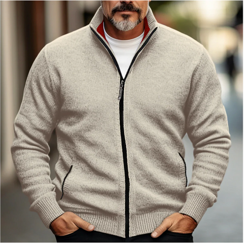 Narciso - Lässiger, warmer Cardigan mit Reißverschluss für Herren