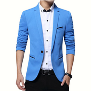 Diego - Eleganter, schmal geschnittener Blazer mit gerafften Ärmeln für Herren