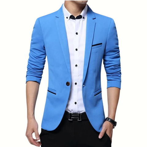 Diego - Eleganter, schmal geschnittener Blazer mit gerafften Ärmeln für Herren