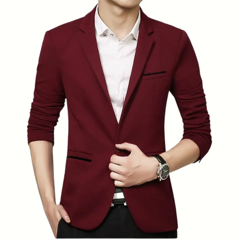 Diego - Eleganter, schmal geschnittener Blazer mit gerafften Ärmeln für Herren