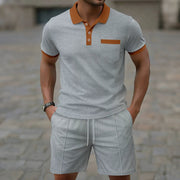 Alexis - Stilvolles Slim-Fit-Polohemd und Shorts im Set für Herren