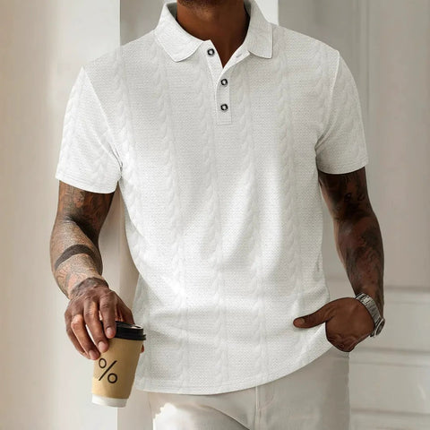 Eleazar - Lässiges, stilvolles Jacquard-Polohemd für Herren