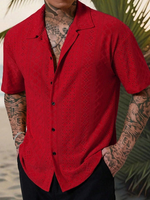Franklin - Lässiges Jacquard-Polohemd mit Knöpfen für Herren