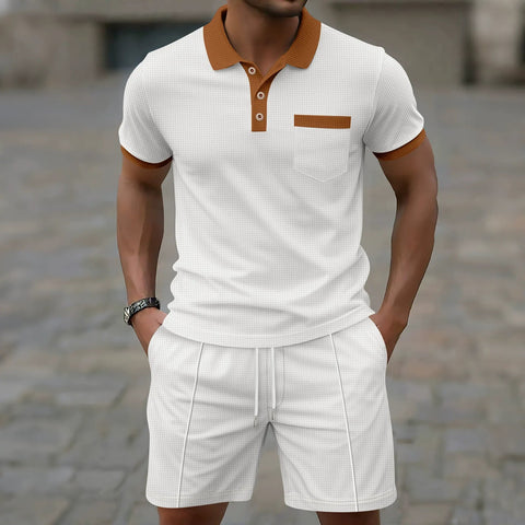 Alexis - Stilvolles Slim-Fit-Polohemd und Shorts im Set für Herren