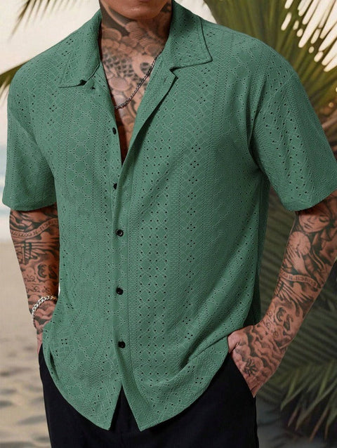 Franklin - Lässiges Jacquard-Polohemd mit Knöpfen für Herren