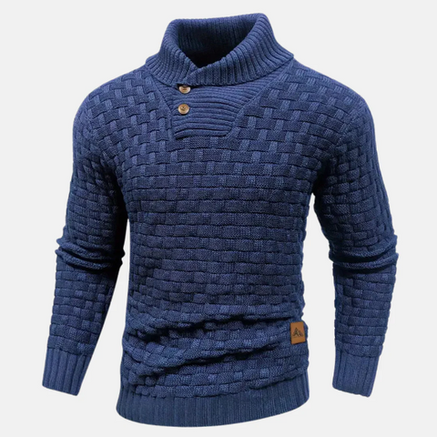 Luiz - Lässiger, stilvoller Strickpullover mit Schalkragen für Herren