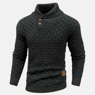 Luiz - Lässiger, stilvoller Strickpullover mit Schalkragen für Herren