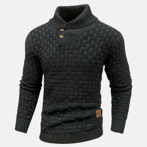 Luiz - Lässiger, stilvoller Strickpullover mit Schalkragen für Herren