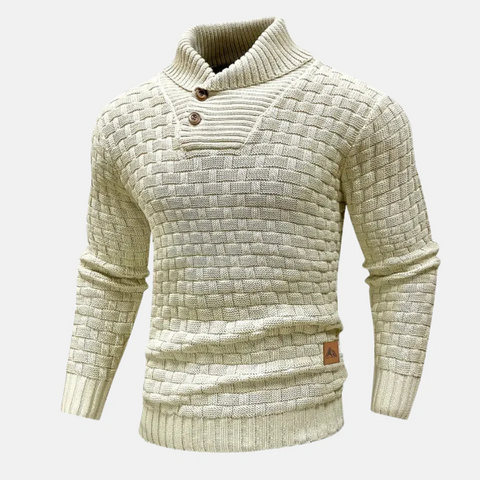 Luiz - Lässiger, stilvoller Strickpullover mit Schalkragen für Herren