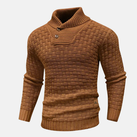 Luiz - Lässiger, stilvoller Strickpullover mit Schalkragen für Herren