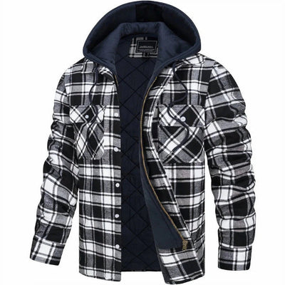 Nick - Gesteppte Karo-Kapuzenjacke für Herren