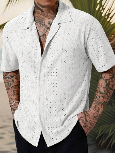 Franklin - Lässiges Jacquard-Polohemd mit Knöpfen für Herren