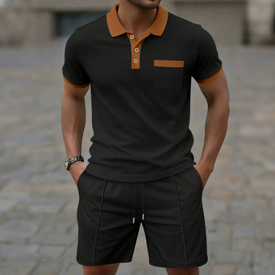 Alexis - Stilvolles Slim-Fit-Polohemd und Shorts im Set für Herren