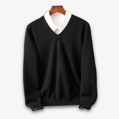 Ibrahim - Lässiger Slim-Fit-Pullover mit V-Ausschnitt für Herren