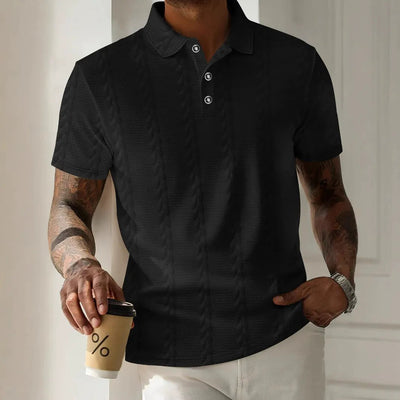 Eleazar - Lässiges, stilvolles Jacquard-Polohemd für Herren
